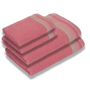 Jogo Com 4 Toalhas Luxury Soft Beka 360 G-m² 2 Banho + 2 Rosto Luxo Rosê