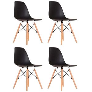 Conjunto 4 Cadeiras Eames Eiffel Dkr Movescan Preta