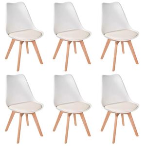 Conjunto 6 Cadeiras Eames Leda Estofadas Movescan Branco