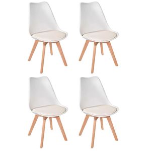 Conjunto 4 Cadeiras Eames Leda Estofada Movescan Branco