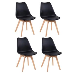 Conjunto 4 Cadeiras Eames Leda Estofada Movescan Preto