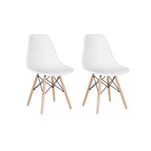Conjunto 2 Cadeiras Eames Eiffel Dkr Movescan Branca