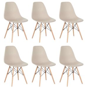 Conjunto 6 Cadeiras Eames Eiffel Dkr Movescan Nude