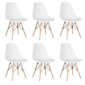 Conjunto 6 Cadeiras Eames Eiffel Dkr Movescan Branca