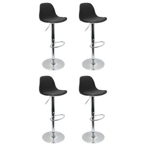 Conjunto 4 Banquetas Joly Eames Base Giratória Cromada Movescan Preta