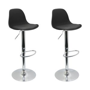 Conjunto 2 Banquetas Joly Eames Base Giratória Cromada Movescan Preta