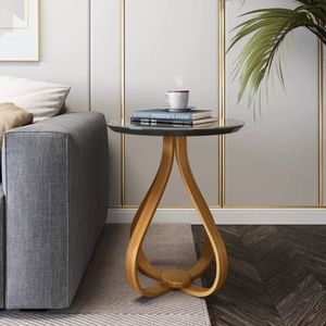 Mesa De Apoio Lateral 60cm X 60cm X 70cm Rubi Preto / Mel