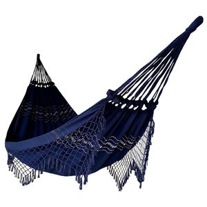 Rede De Dormir Descanso Casal 3,80m X 1,50m Algodão Premium Azul Marinho