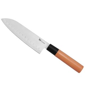 Faca Santoku Japan Sulcos Lâmina Aço Inox Chef Profissional