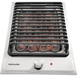 Cooktop Elétrico Inox Barbecue Churrasqueira com Grelha 220V