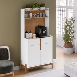 Aparador Cantinho Cafe 50525 2 Portas 81cm Branco Cedro Dcasa Branco Cedro