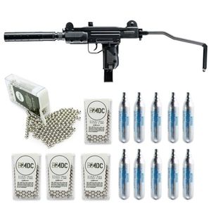 Rifle Pressão Co2 Mini Uzi Full Metal Blowback 4.5mm Iwi Kit