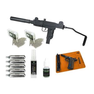 Rifle De Pressão Co2 Mini Uzi Full Metal Blowback 4.5 Kit