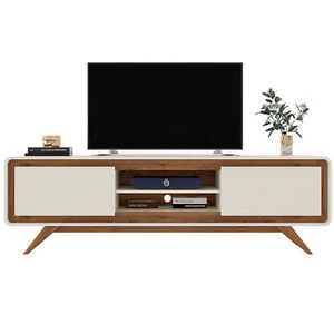 Rack Channel 150cm Para Tv 2 Portas Nature/off White