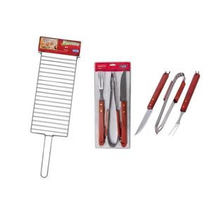 Grelha Parrilla Churrasco 02 Mor Kit Churrasco Inox 3 Pcs