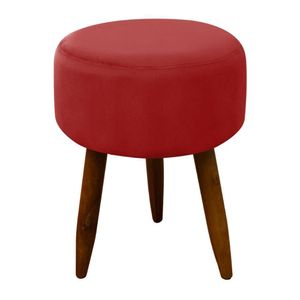 Puff Decorativo Redondo Pé Palito Herrero Vermelho