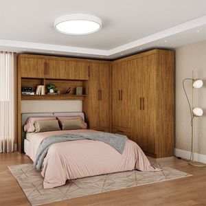 Guarda Roupa Casal Modulado 5 Portas Hercules 4 Portas 4 Gavetas Cinamomo