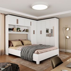 Guarda Roupa Casal Modulado 5 Portas com Cama Hercules 4 Portas 4 Gavetas Branco