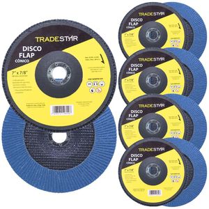 Kit Disco De Lixa Flap 7 Pol Grão 80 P/ Lixadeira 10 Un