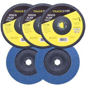 Kit Disco De Lixa Flap 7 Pol Grão 80 P/ Lixadeira 05 Un