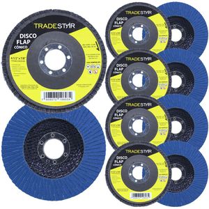 Kit Disco De Lixa Flap 4.1/2 Grão 50 P/ Lixadeira 10 Un