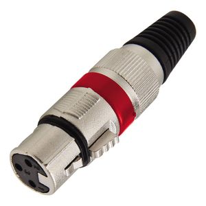 Conector Cannon Femea Vermelho Corpo Metálico
