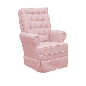 Poltrona De Amamentação Balanço Ellen Com Puff Veludo Velvet Rosê