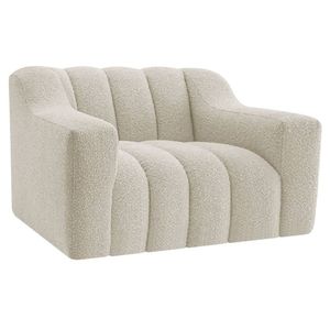 Kit 02 Poltronas Luxo Recepção Sala Elegance Bouclé Cor Bege