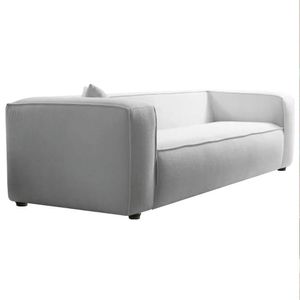 Sofá 3 Lugares 200cm Orgânico Luxo Recepção Cecília Linho - Amarena Móveis Cor Cinza Claro