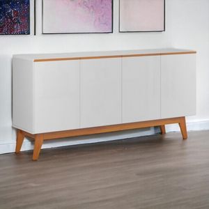 Buffet Ares Lux 04 Portas Branco E Nature Tebarrot