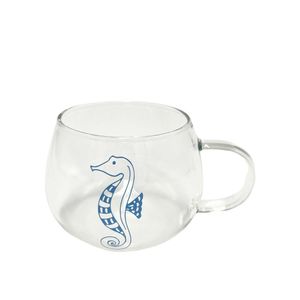 Xícara Vidro Cavalo Marinho Náutica 300ml