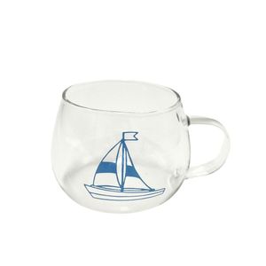 Xícara Vidro Barco Náutica 300ml