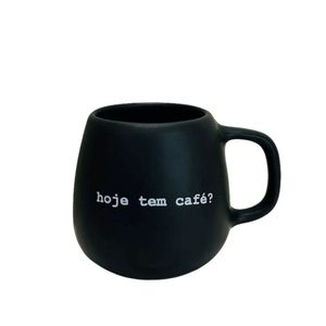 Caneca Hoje Tem Café Preta 260ml