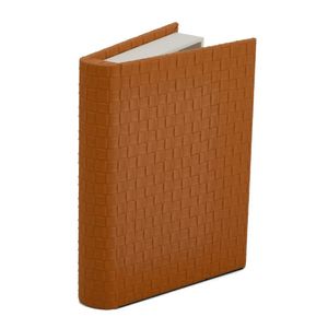 Livro Caixa Em Mdf Com Revestimento Em Pu Caramelo 20cmx14,5cmx3,5cm