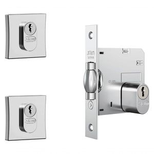 Fechadura Externa Para Porta Pivotante 1005 Roseta Quadrada 45mm Cromada - Stam