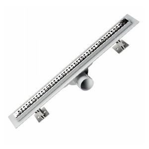 Ralo Sifonado Em Abs Retangular 3,23x50cm Em Aço Inox 304 Odem Cinza-inox