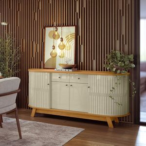 Buffet Para Sala De Estar Monaco Traz Sofisticação E Funcionalidade à Sala De Estar. Cumaru-opala
