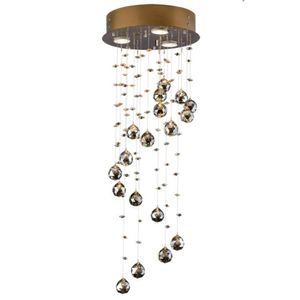 Plafon 3 Luzes Gu10 Inox 30cm Crystal Spiral Csf743003pf Bronzearte Fume