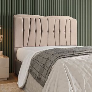 Cabeceira Estofada Veneza Casal 1,40 Cm Bege