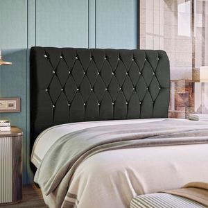 Cabeceira Casal 140 Cm Com Strass Grécia Preto