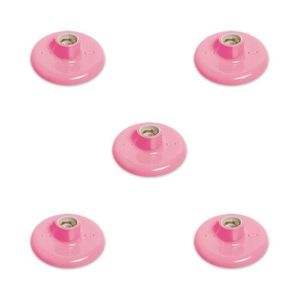 Conjunto De 5 Plafon Redondo De Sobrepor 100w Bocal Porcelana E27 Rosa