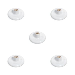 Conjunto De 5 Plafon Redondo De Sobrepor 100w Bocal Porcelana E27 Branco