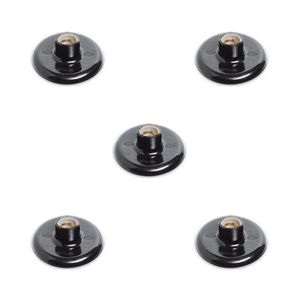 Conjunto De 5 Plafon Redondo De Sobrepor 100w Bocal Porcelana E27 Preto