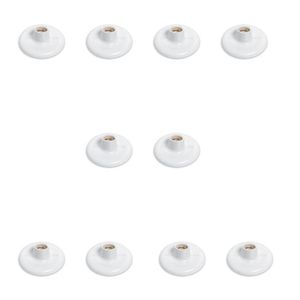 Conjunto De 10 Plafon Redondo De Sobrepor 100w Bocal Porcelana E27 Branco