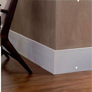 Kit Com 30 Rodapé De Poliestireno Branco Slim Liso 10mm X 10cmx225cm Casa Grassi Branco