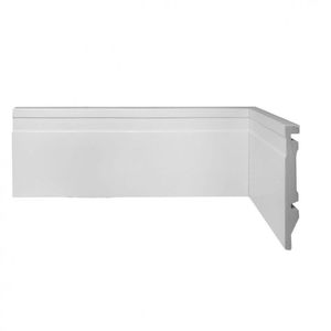 Kit Com 30 Rodapé De Poliestireno 5cm X 15mm Frisado Metro Linear Casa Grassi Branco