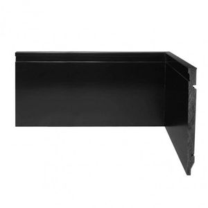 Kit Com 5 Barras Rodapé De Poliestireno Frisado Scandian 15mmx20cmx2,40m Metro Linear 7,2m Preto