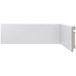 Kit Com 5 Barras Rodapé De Poliestireno Liso Scandian 15mmx7cmx2,25m Metro Linear 6,75m Branco