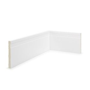 Kit Com 3 Barras Rodapé De Poliestireno 10cm X 10mm X 2,40m Frisado Nfr Rodapés 7,2m Branco