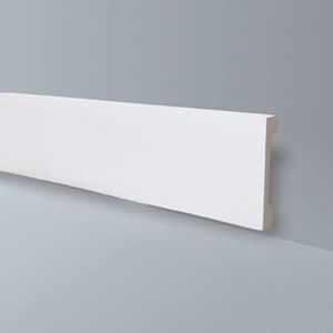Kit Com 5 Barras Rodapé Gart De Poliestireno Wb15 18mmx15cm Metro Linear 7,32m Branco